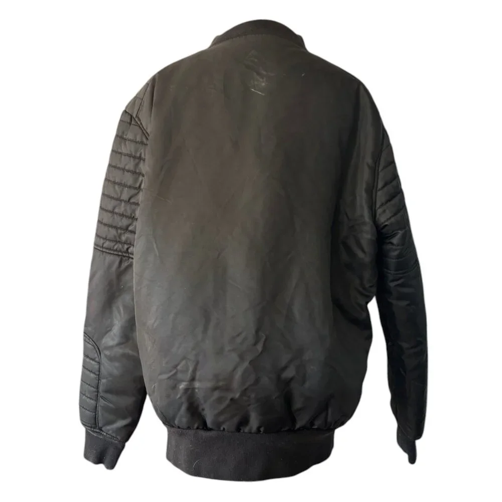 Rebel Minds Women's black puffer coat bomber jacket full zip sz‎ XL EUC